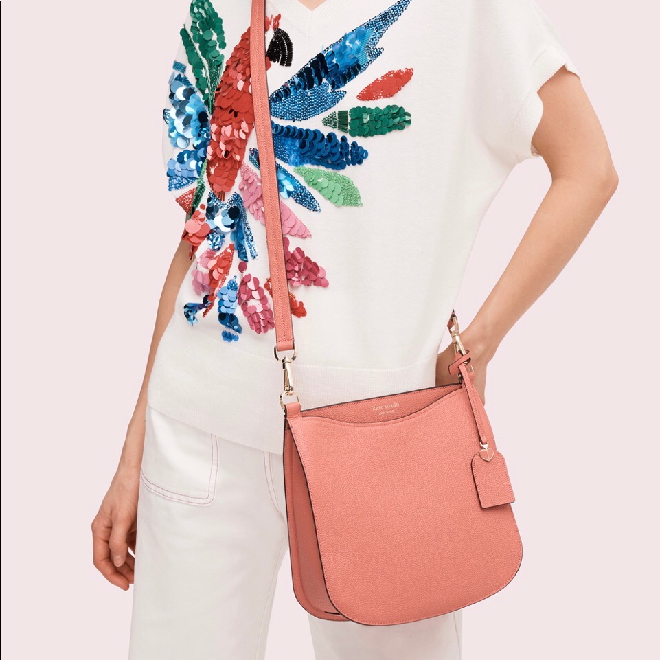 Nwt Kate Spade Leather Crossbody Coral In